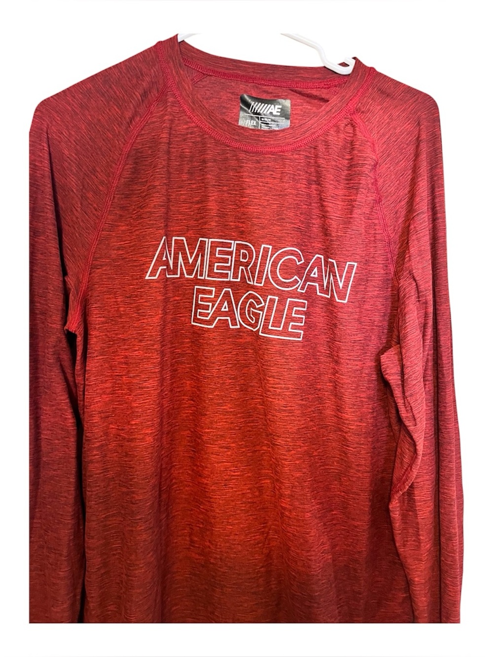 American Eagle Red Long Sleeve Shirt